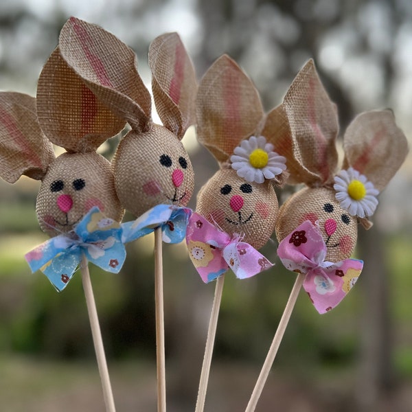 Easter Bunny Choose 2 Pink 2 Blue Foam Floral Picks Stems Wreath Attachments Vase Fillers Basket Decorations