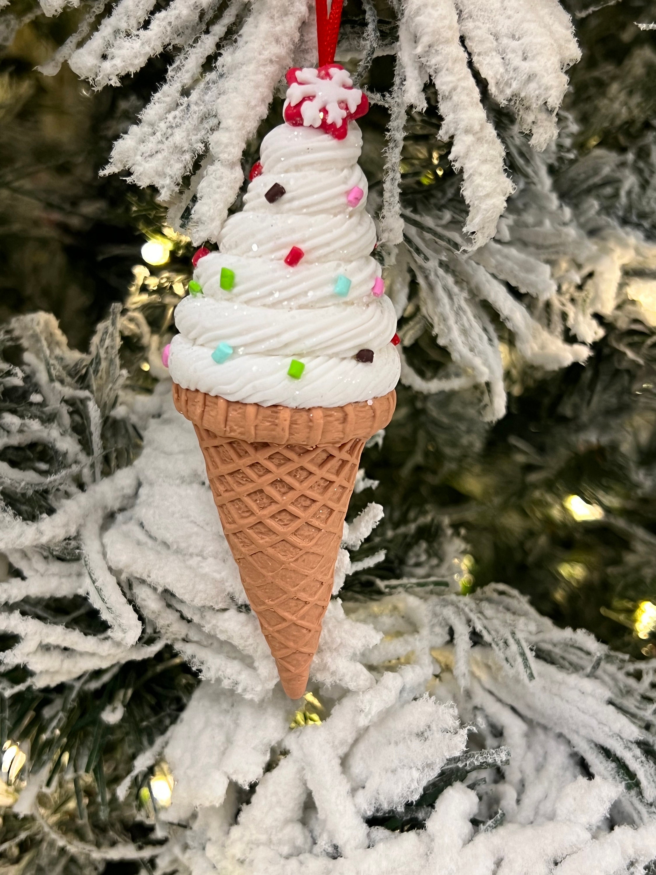 アイスクリームコーンのクリスマスツリーオーナメント - Etsy 日本