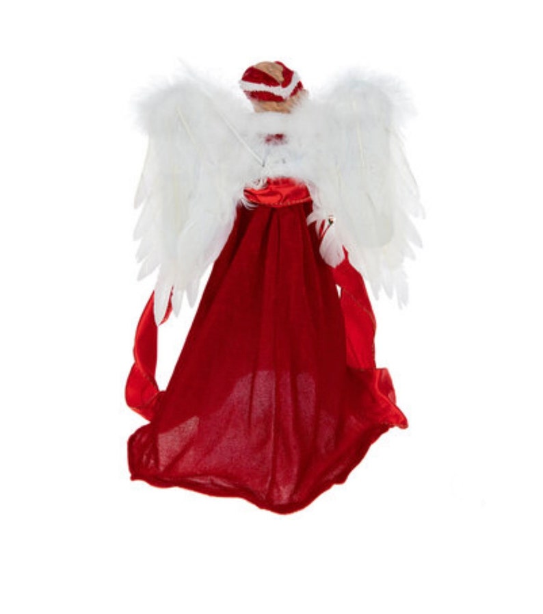 Red and White Stunning Angel Tree Topper Christmas Home Etsy