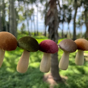 Mushroom Garland Earthtone Woodland Home Decoration 6 Feet