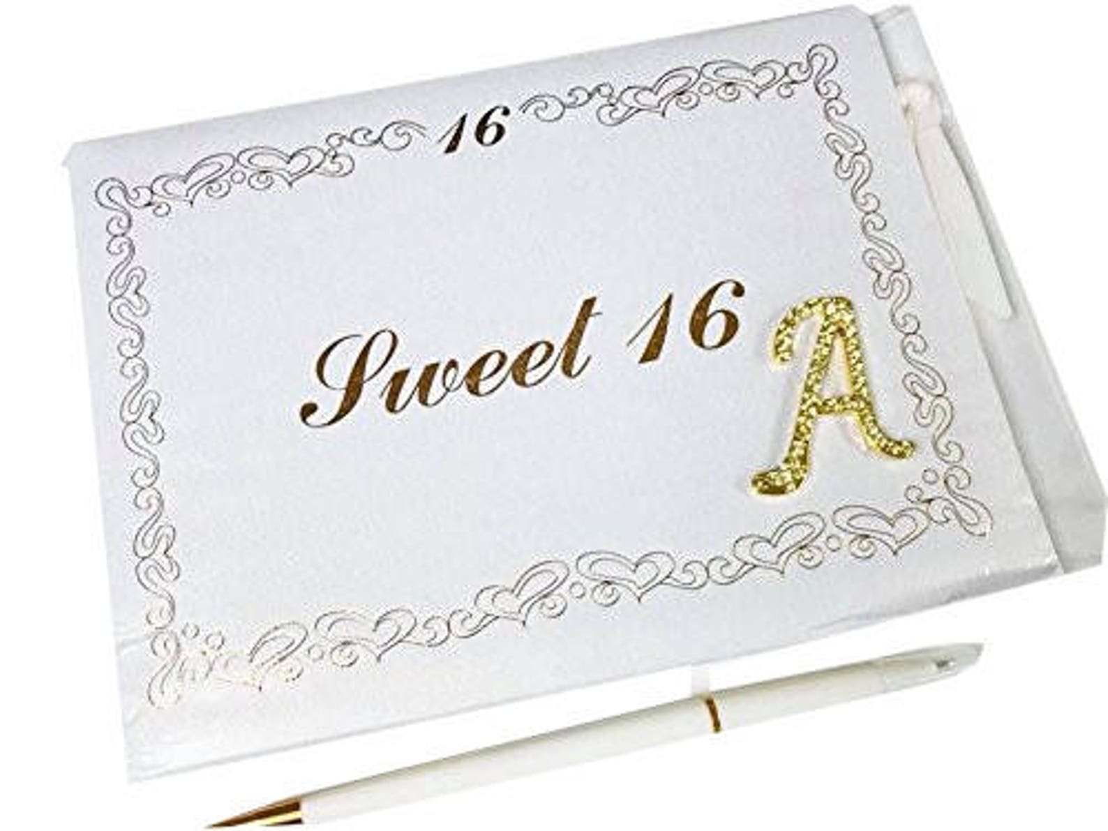Sweet Sixteen 16 Guest Book Personalized Monogram Rhinestone Etsy