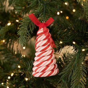 Peppermint Candy Spiral Christmas Tree Ornament Decoration