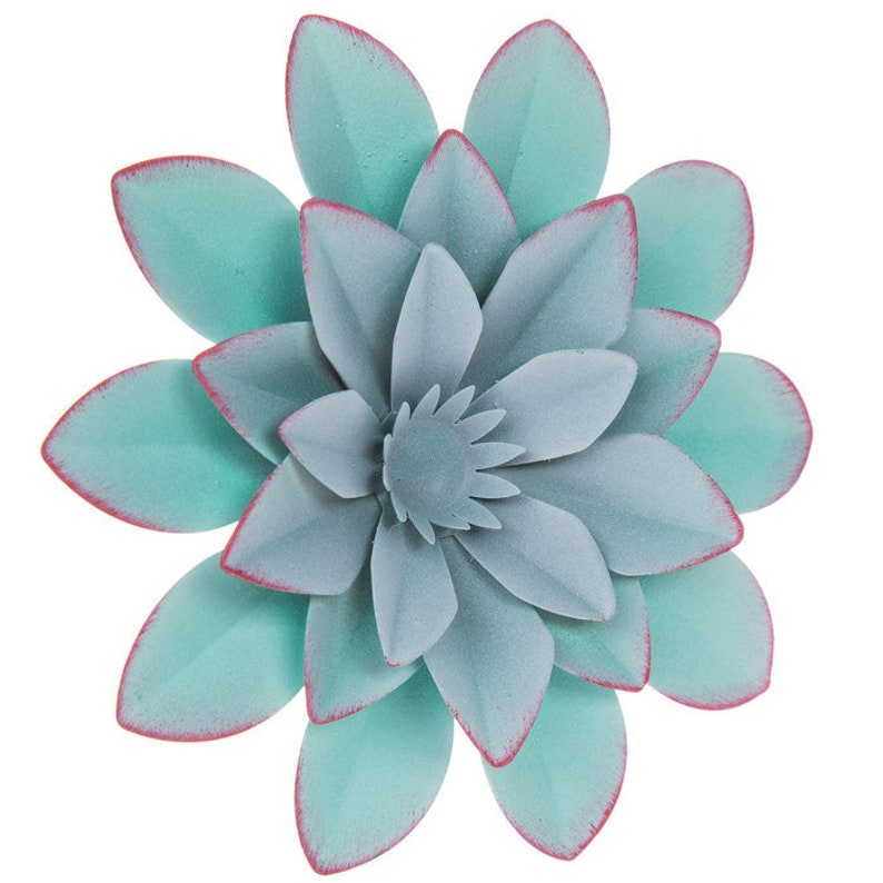 Small Blue Flower Metal Wall Decor Etsy