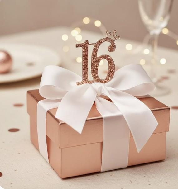 Sweet 16 Rhinestone Cake Topper - Gold or Rose Gold - Etsy