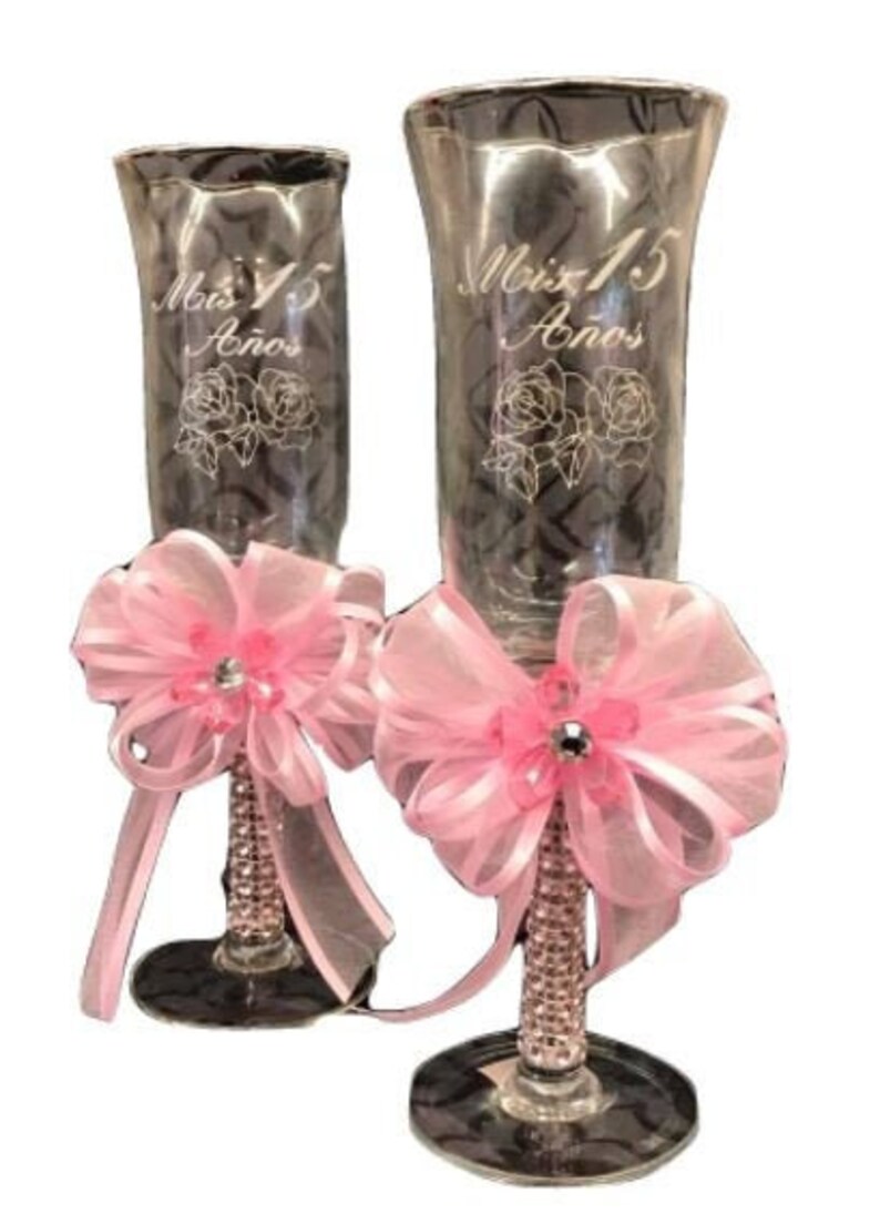 Mis Quince Anos Toasting Glass Cups Quinceanera Copas Keepsake Etsy