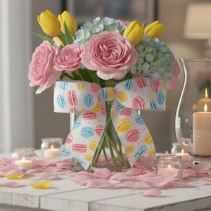 2.5" Macaron Wired Ribbon – Pastel Candy Wreath Bows, Everyday Decor, Sweet Treats Crafting