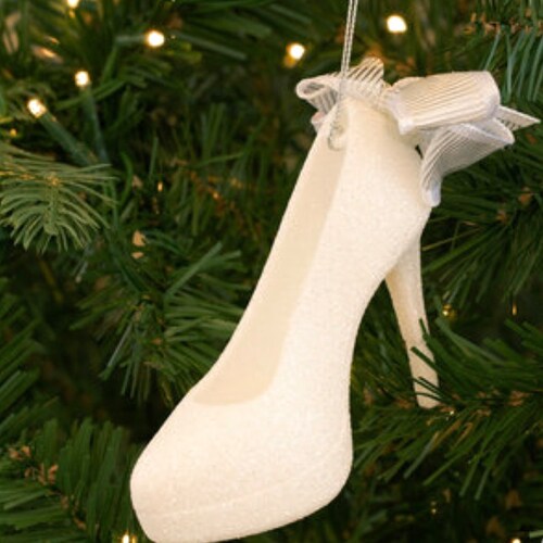 Rose Gold Glitter High Heel Shoe Ornament Christmas Tree Etsy