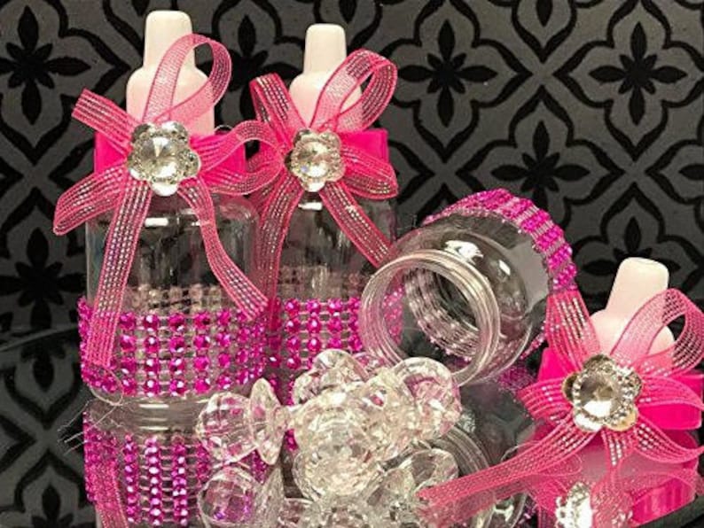 Baby Shower Favor Bottles Predecorated With Bling Etsy