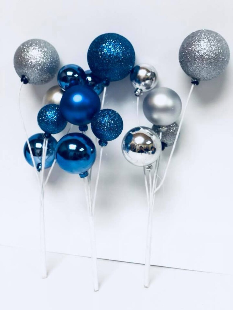 Shiny Glitter Ball Stems Christmas Tree Shatterproof Ornaments Etsy