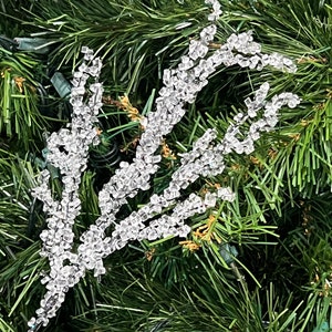 Christmas ice pick - icy branch pick - winter ice pick - Christmas wreath branch - ice covered branch - ice stem decoration