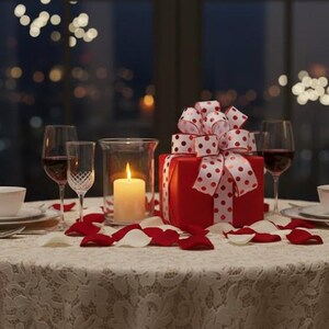 Ruban de luxe en velours blanc à pois - Bordure pailletée rouge - Ruban design avec bordure métallique de 10 mètres pour décoration de Noël, emballage cadeau et fêtes image 5