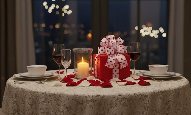 Ruban de luxe en velours blanc à pois - Bordure pailletée rouge - Ruban design avec bordure métallique de 10 mètres pour décoration de Noël, emballage cadeau et fêtes image 5