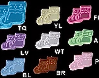 24 Stivaletti per neonati Motivi di abbellimento per baby shower per bomboniere Top per torte Album di scrapbooking Scegli lo stile
