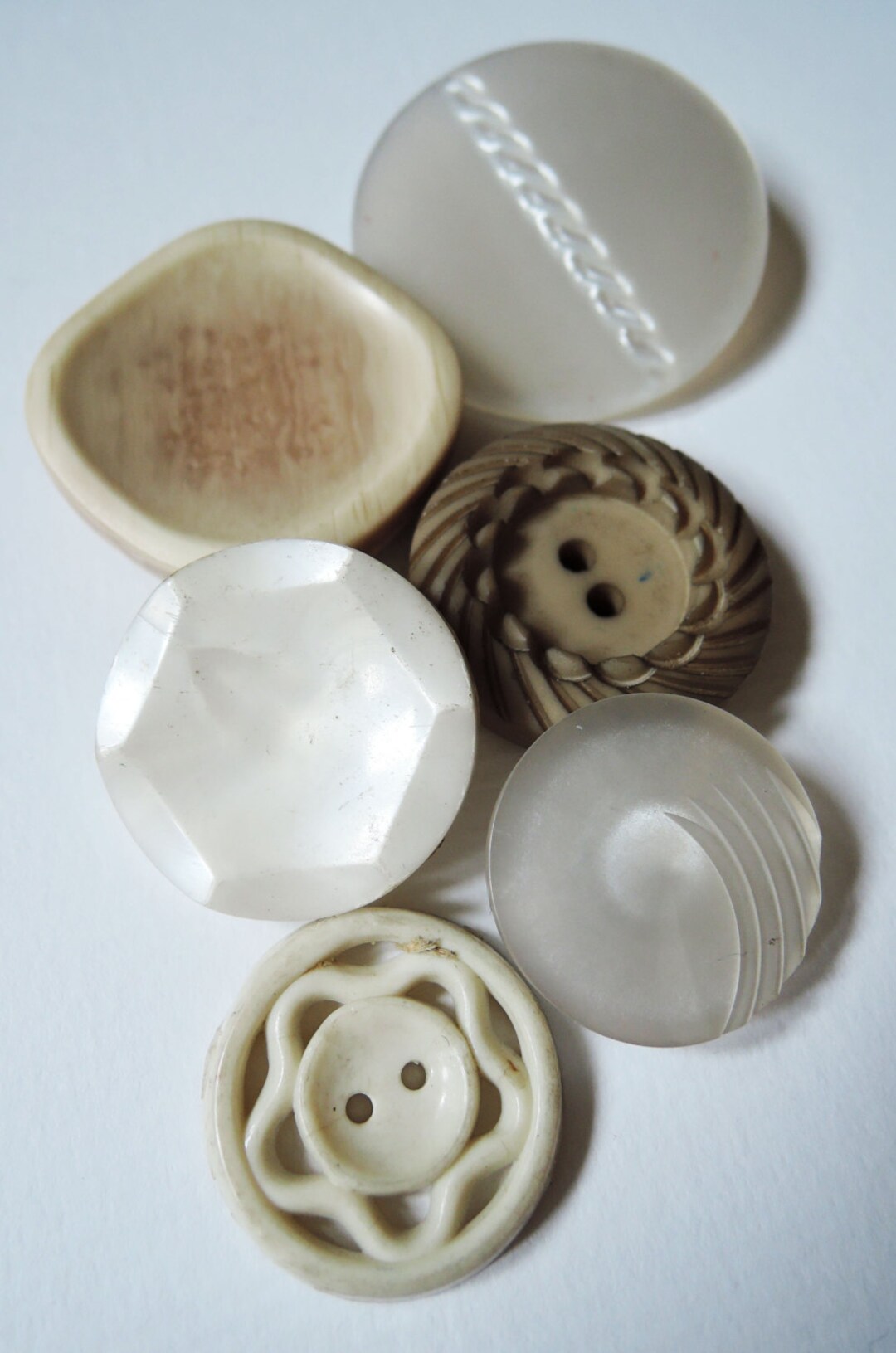 Deco Button Unusual Art Deco Pale Vintage Button Collection - Etsy