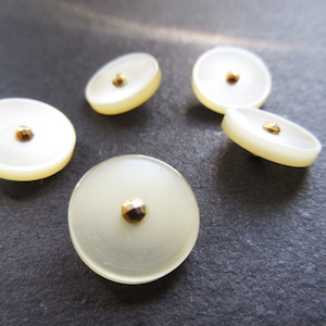 Pearly cream/white vintage buttons with gold pin in the centre