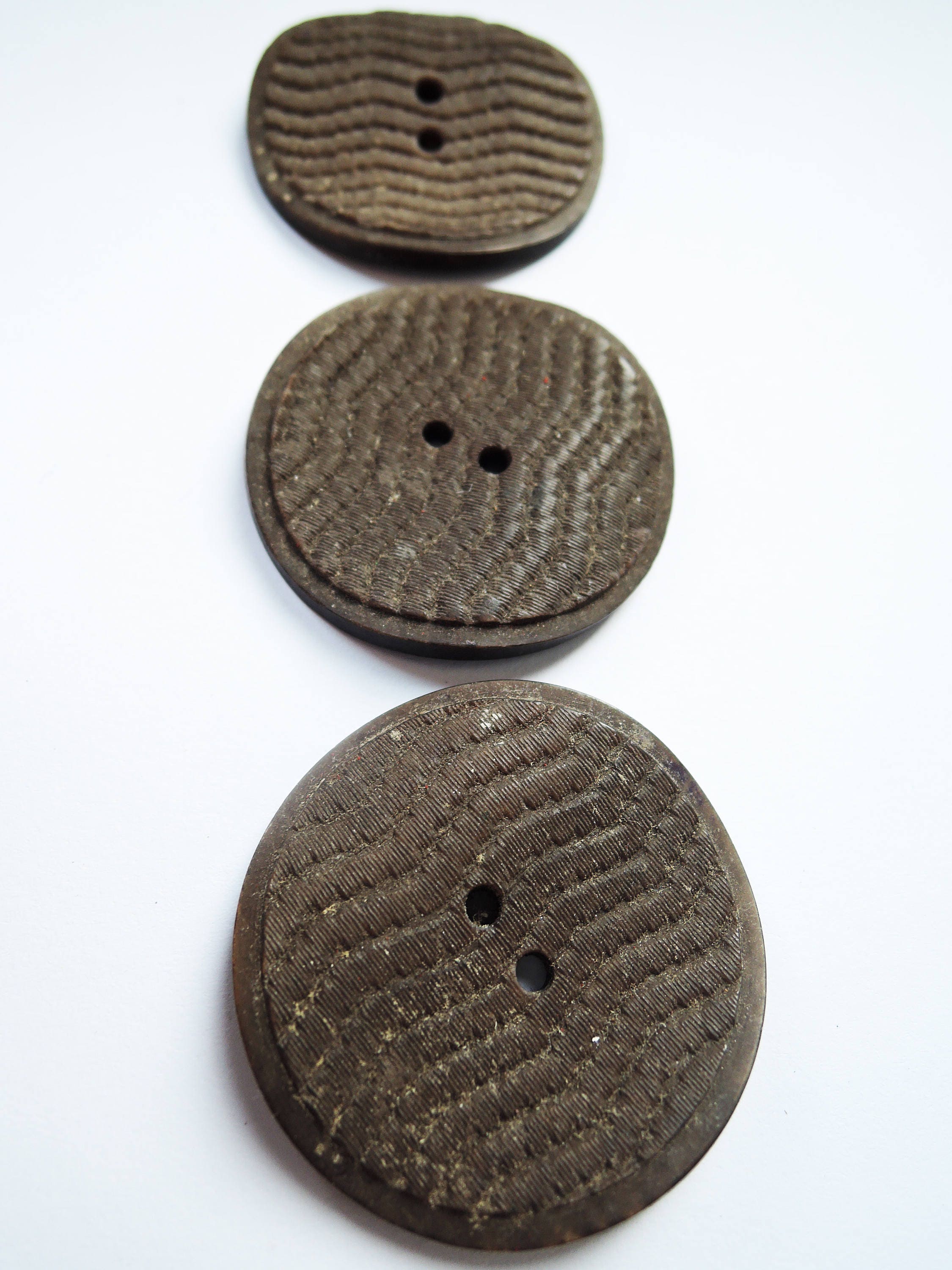 Unusual Rustic Looking Large Brown Vintage Buttons - Etsy