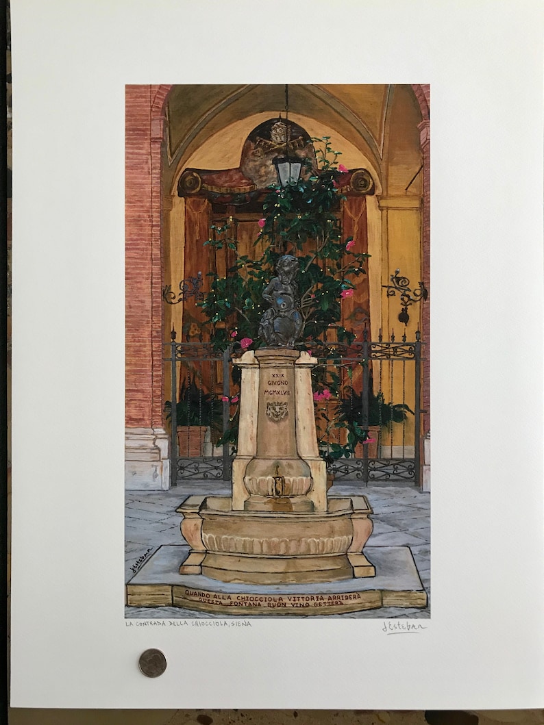 La Contrada della Chiocciola, Siena 18 in. x 24 in. Signed Print image 2