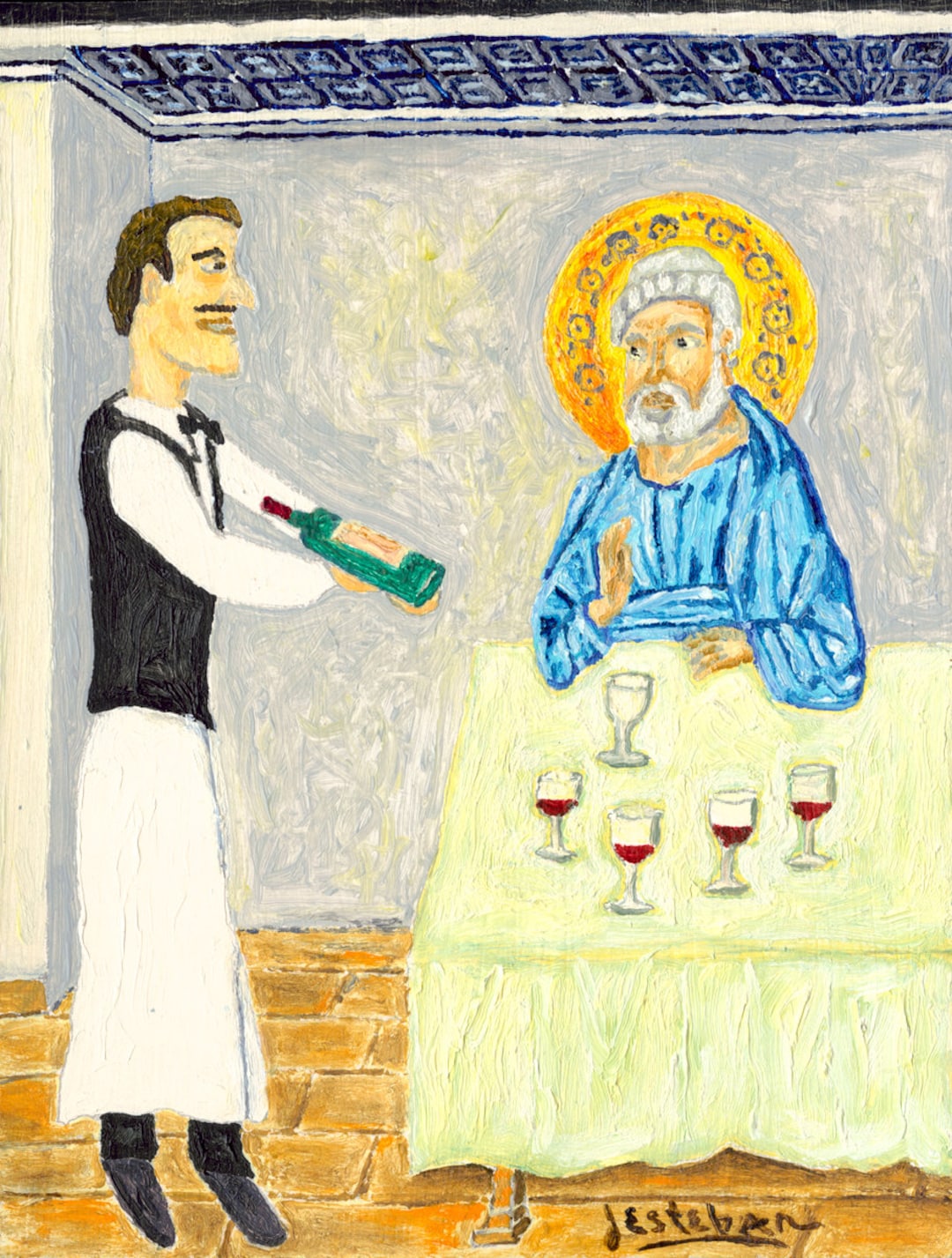The Divine Wine Connoissuer 8 In. X 10 In. Signed Print - Etsy