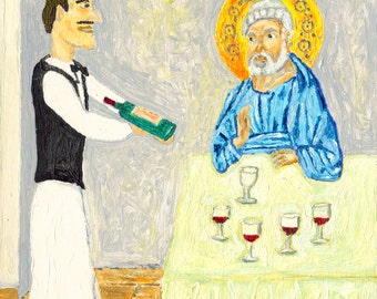 The Divine Wine Connoissuer - 8 in. x 10 in. Signed Print