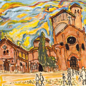 Basilica di Santo Stefano, Bologna - 8 in. x 10 in. Signed Print