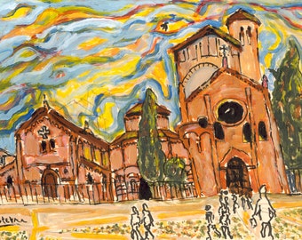 Basilica di Santo Stefano, Bologna - 8 in. x 10 in. Signed Print