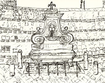 La Fontana del Mascherone, Rome - 11 in. x 14 in. Signed Print