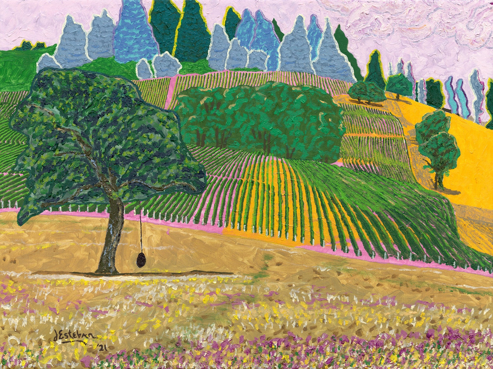 Stoller Family Estate, Willamette Valley, OR - 18 in. x 24 in. Signed Print