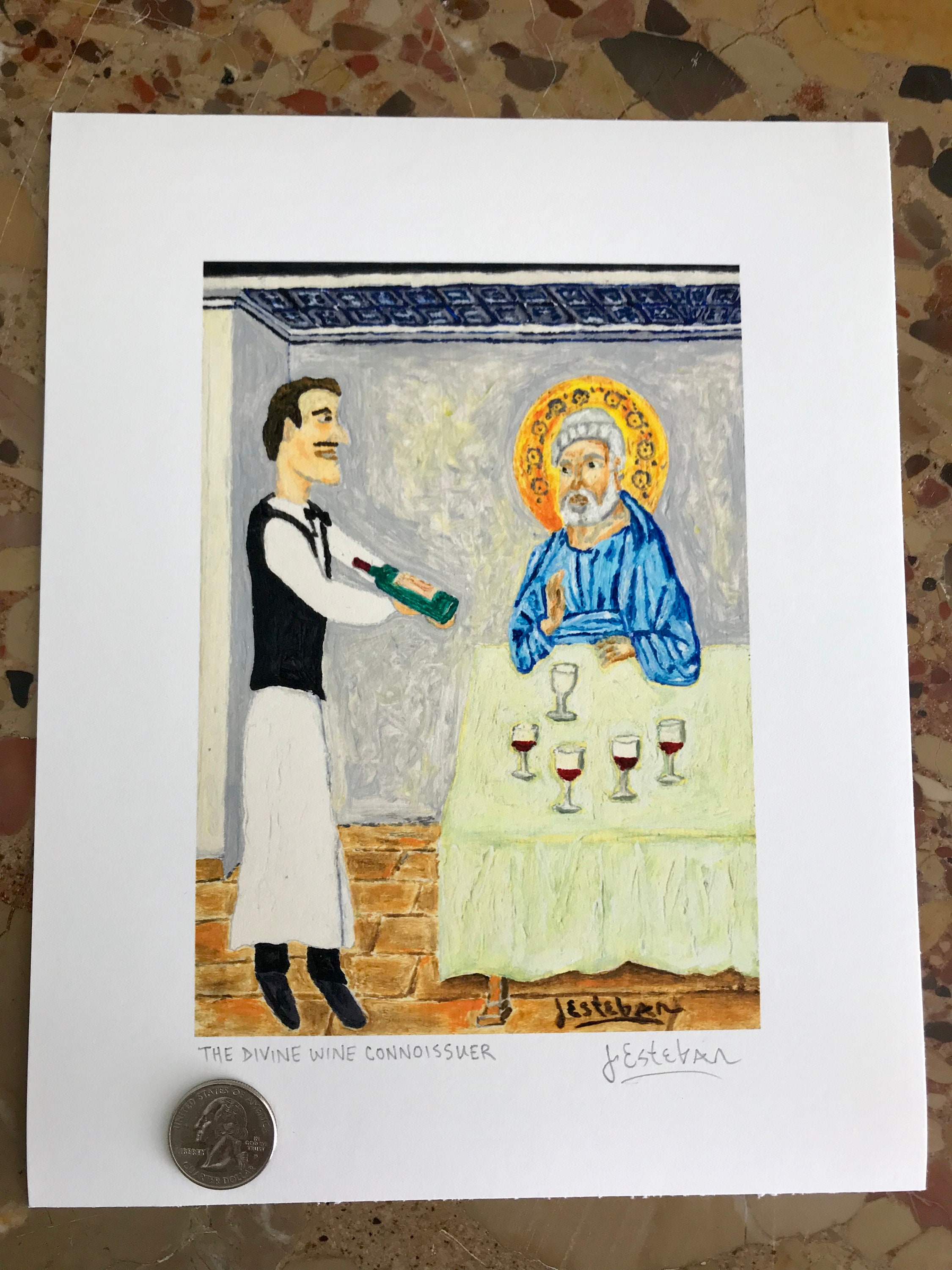 The Divine Wine Connoissuer 8 In. X 10 In. Signed Print - Etsy