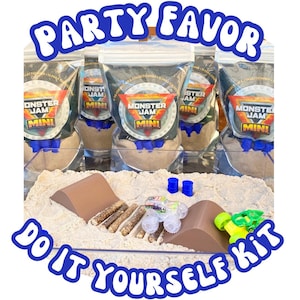 Monster Truck Party Favors Kits, Monster Truck Birthday, Birthday Party Bags, Favor Bags, Goodie Bags, Boy Party Favors, Party Bag Kits, DIY