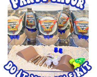 Monster Truck Party Favors Kits, Monster Truck Birthday, Birthday Party Bags, Favor Bags, Goodie Bags, Boy Party Favors, Party Bag Kits, DIY