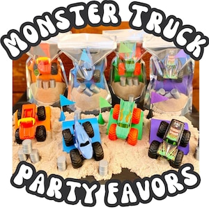 Monster Truck Party Favors, Monster Truck Birthday, Monster Truck Birthday Party Decorations, Party Bags, Pre-Filled Goodie Bags, Boy Gift