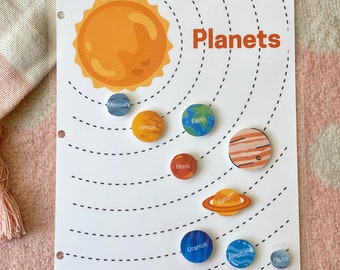 Toddler Binder Book, Learning Book, Busy Book, Quiet Book, Planets, Preschool, Homeschool, Pages, ILLUSTRATIVE PURPOSES ONLY - Pdf Available