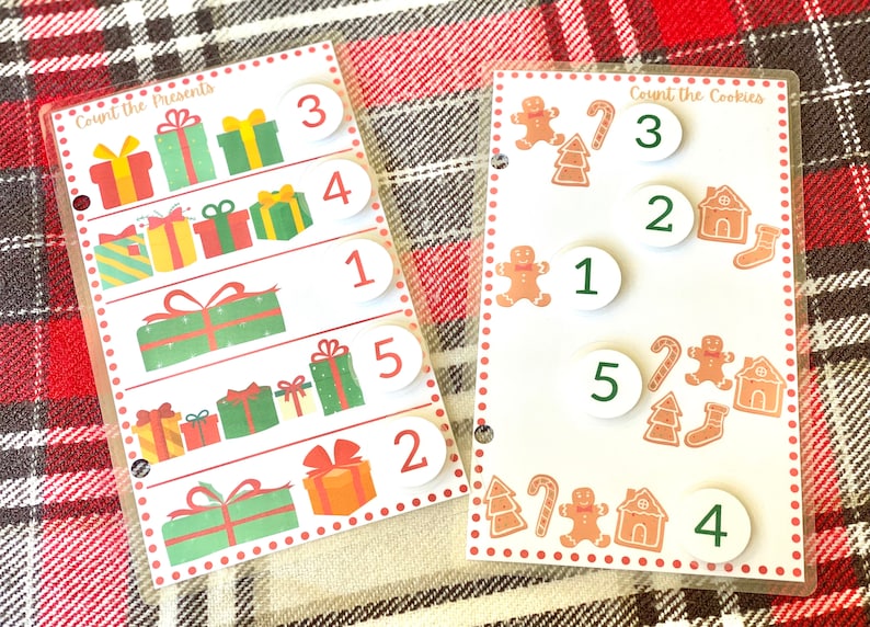 Christmas Printable Toddler Busy Book, Learning Book, Busy Book