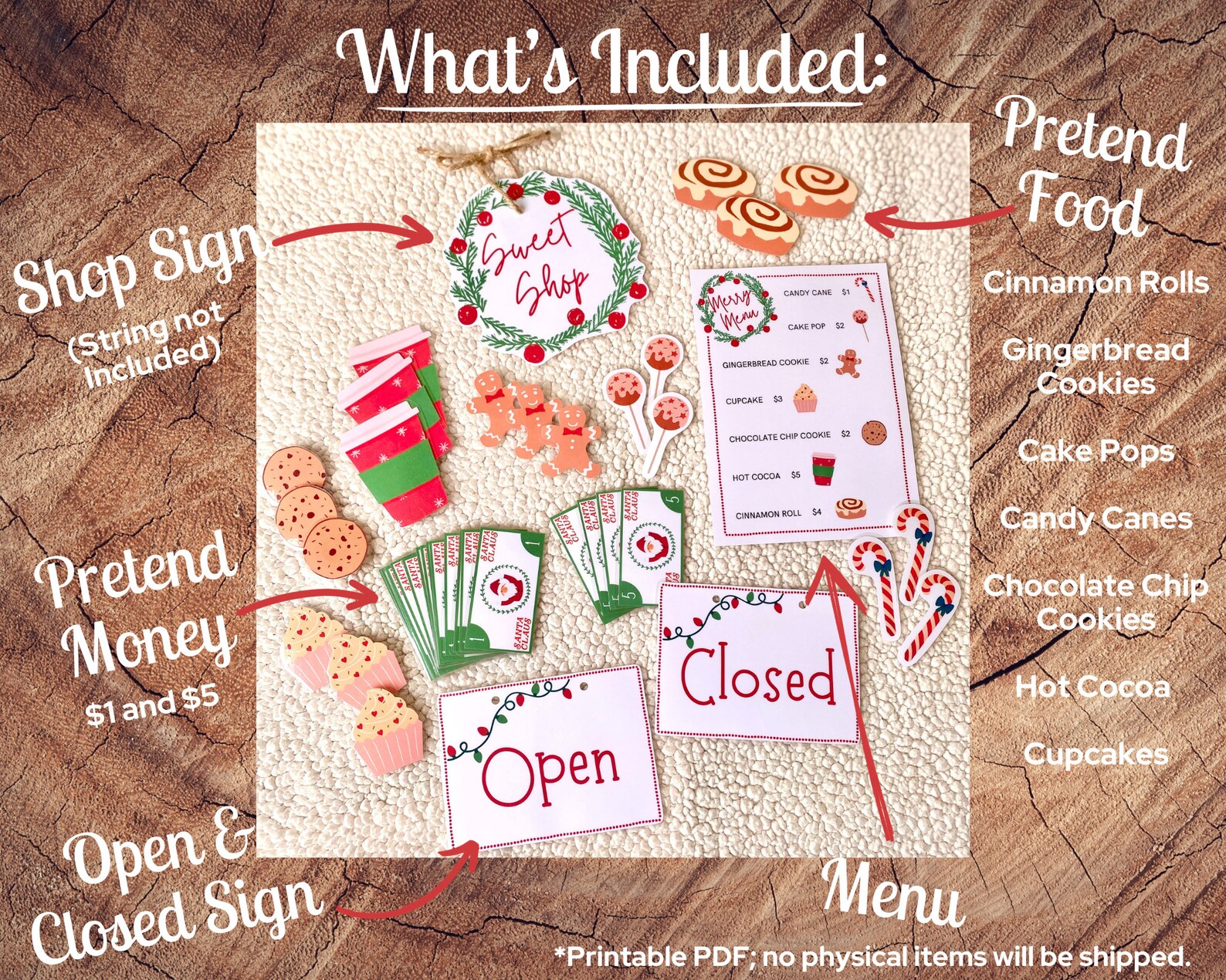 Christmas Sweet Shop Dramatic Play, Restaurant Dramatic Play, Pretend ...
