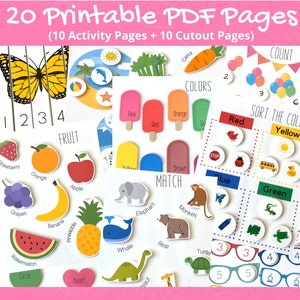 Libro de actividades, Libro de actividades imprimible, Libro de actividades para niños pequeños, Libro de aprendizaje, Libro de actividades, Carpeta de aprendizaje, Preescolar, Educación en casa, Descarga digital