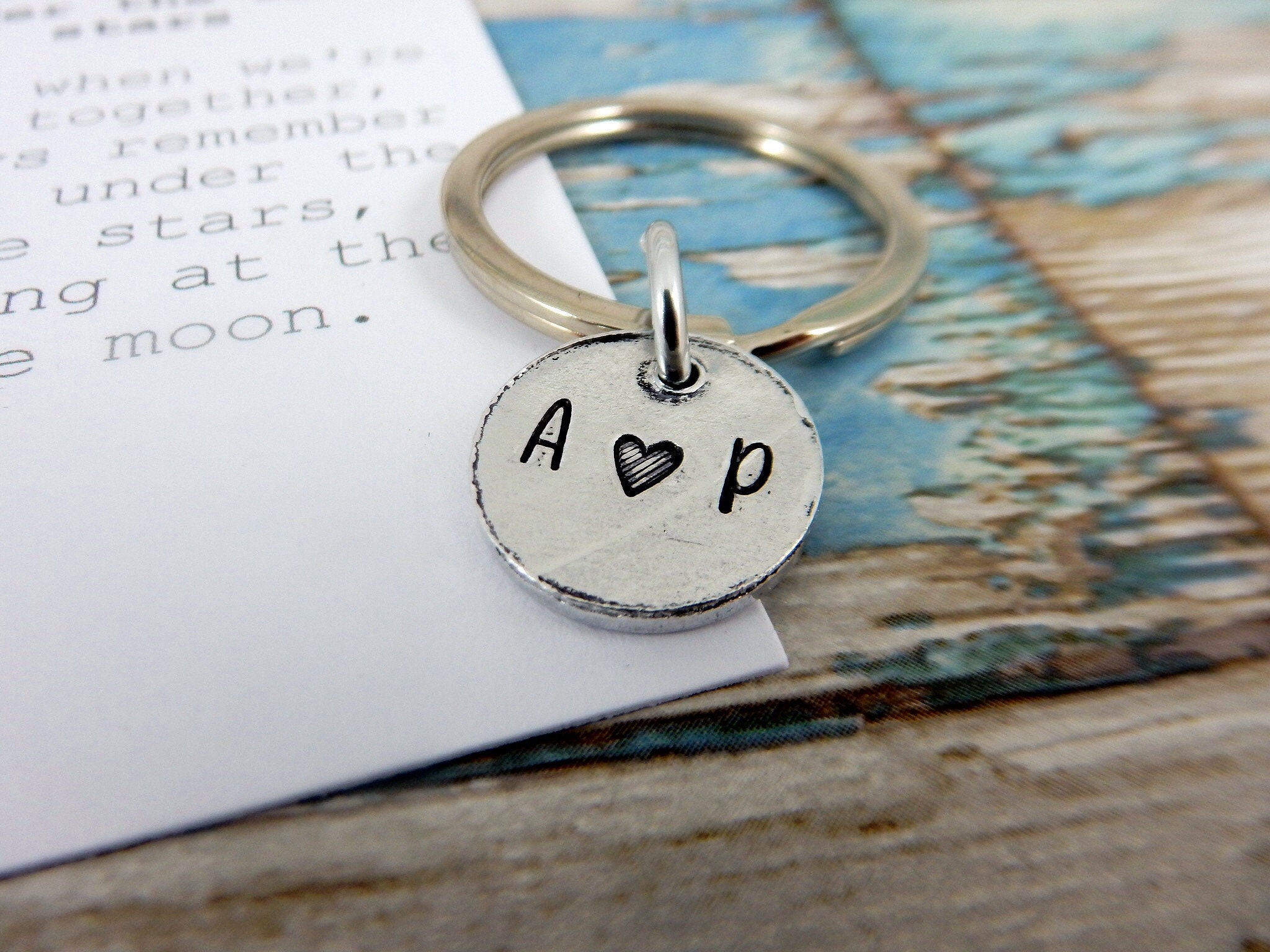 Aluminium small circle key ring. Always remember even when Etsy