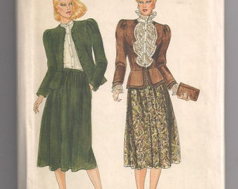 80s vintage Butterick 4016 skirted suit pattern, size 12