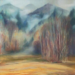 Morning Misty Mountains Framed Oil Painting
