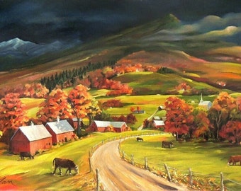 An Autumn Melody Original Oil Painting on Canvas