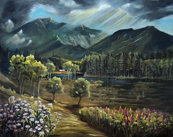Vista View Of Cannon Mountain Framed Oil Painting