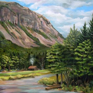 Cannon Cliff Framed Original Framed Oil Painting