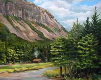 Cannon Cliff Framed Original Framed Oil Painting