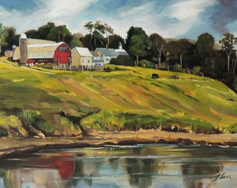 Farm at Four Corners Oil Landscape Painting