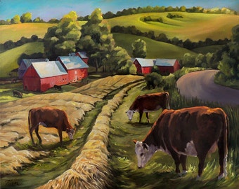 Vermont Going For The Green On Jenne Farm Framed Oil Painting