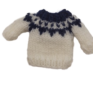 Dollhouse Miniature ~ 1:12 Scale, Handmade White & Blue Sweater