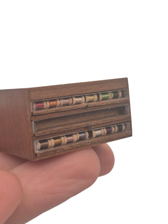 Dollhouse Miniature ~ Carol Hardy Thread Box - Etsy