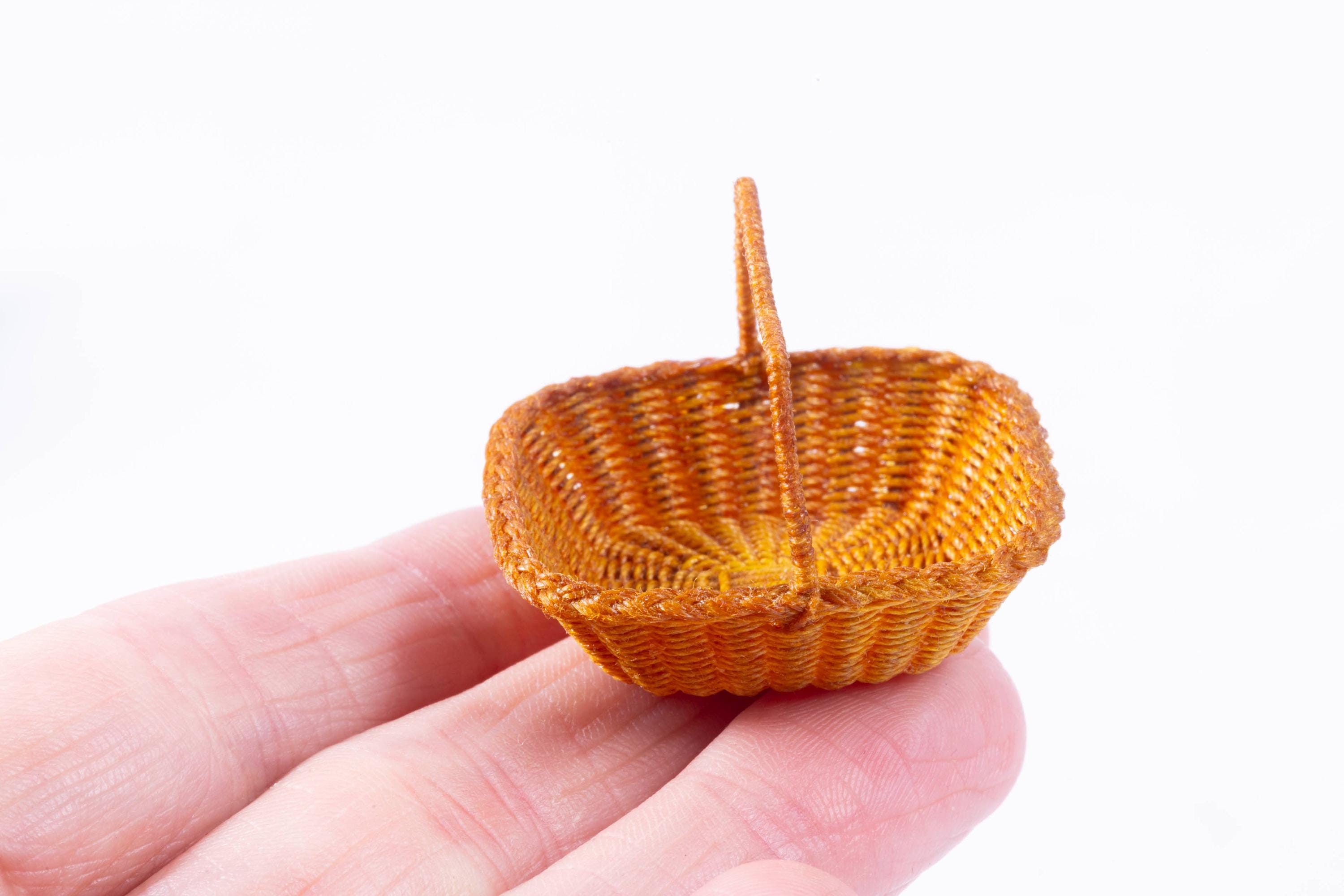 Dollhouse Miniature ~ IGMA Fellow Joan Rankin Large Handled Basket