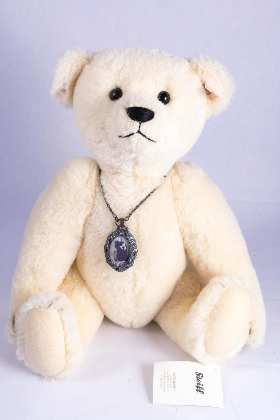 Doll Scale ~ Margarete Teddy Bear Scrapbook White Plush Teddy Bear