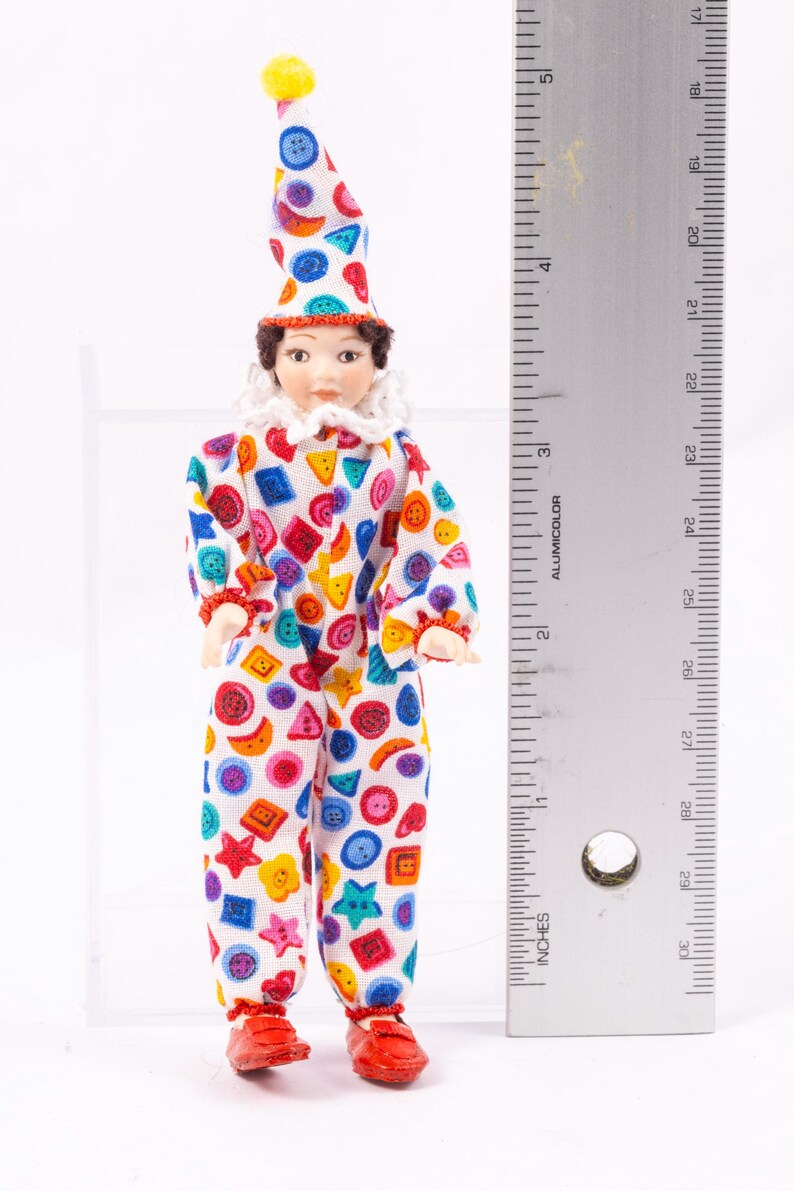 Dollhouse Miniature ~ Little Boy Doll Dressed as Circus Clown for ...