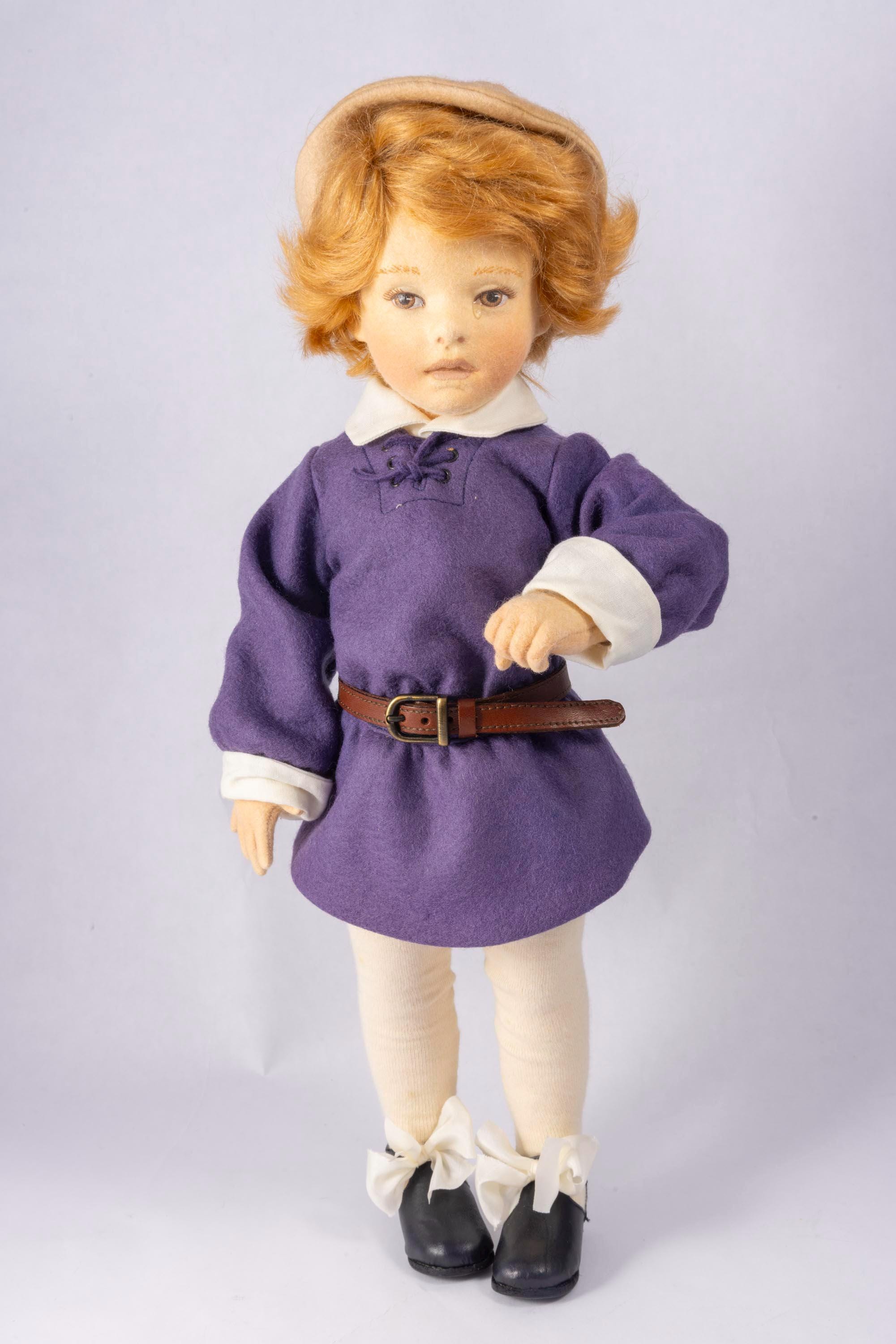 Doll Scale ~ R. John Wright Set of 2 Felt Dolls Babes in the Wood